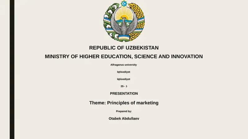 Principles of marketing 1