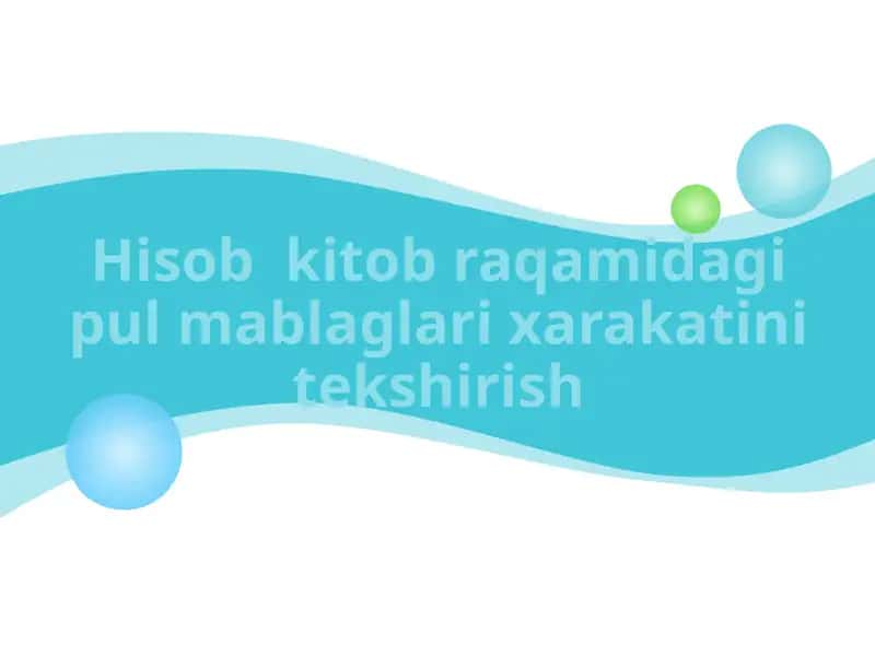 Hisob  kitob raqamidagi pul mablaglari xarakatini tekshirish 1
