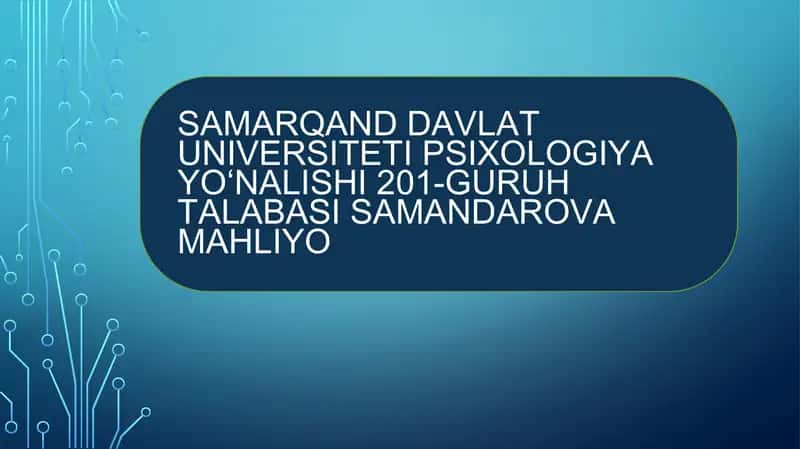 XOTIRA HAQIDA UMUMIY NAZARIYALAR 1