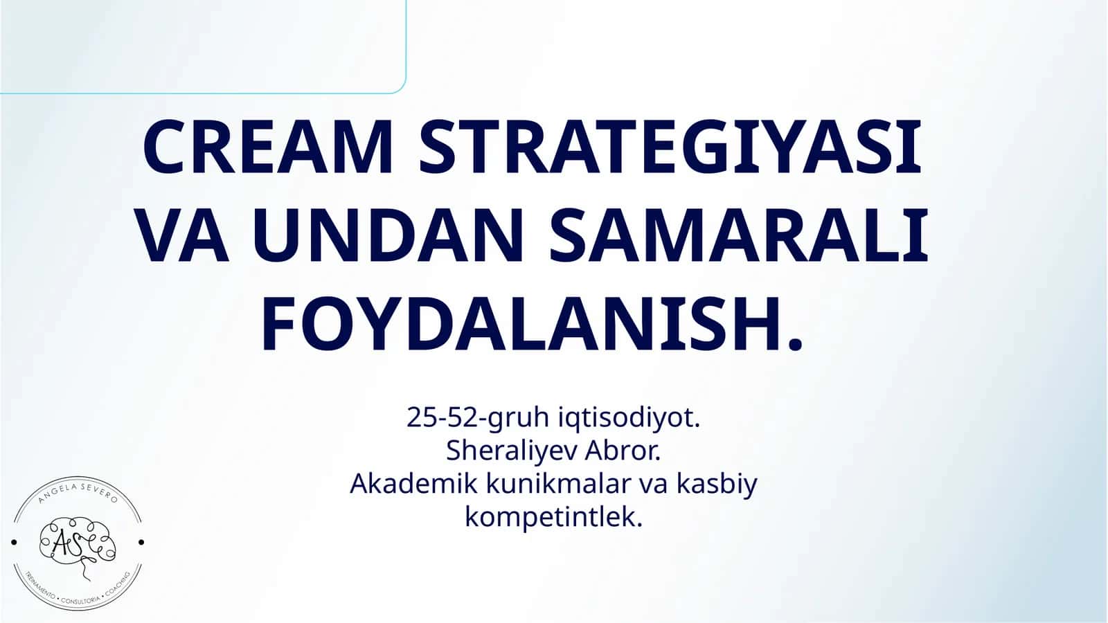 CREAM STRATEGIYASI VA UNDAN SAMARALI FOYDALANISH 1