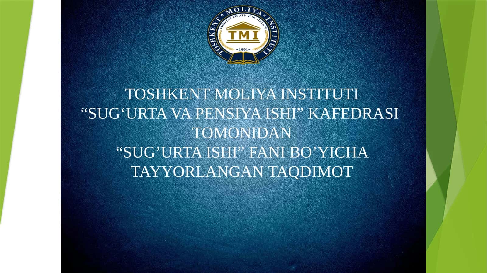 SUG’URTA MAXSULOTINI YARATISH VA SOTISH TEXNOLOGIYALARI 1
