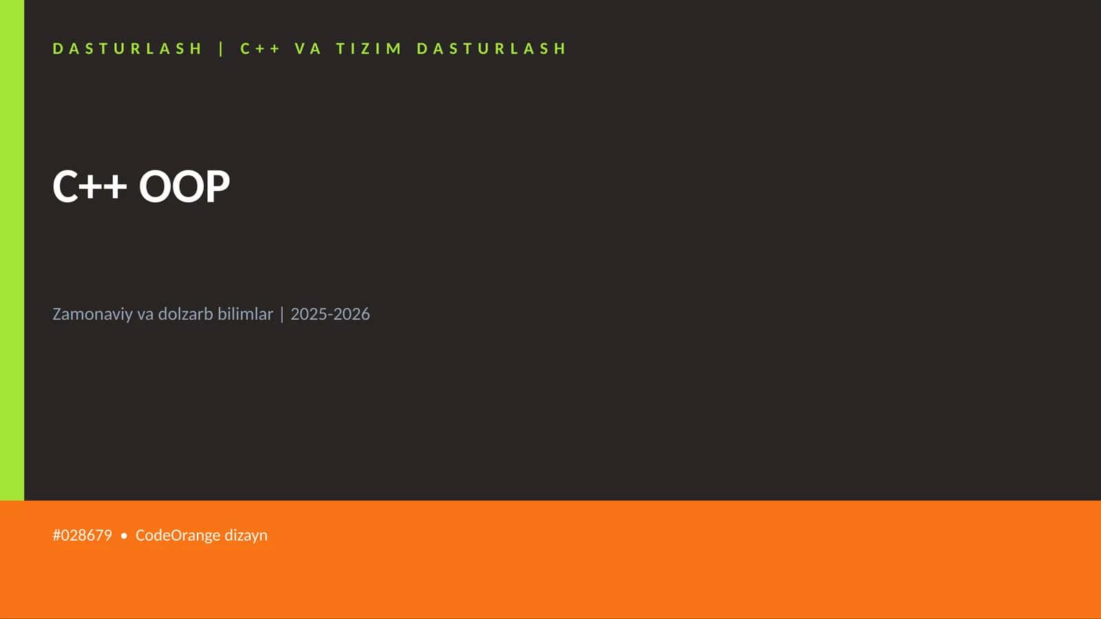C++ VA TIZIM DASTURLASH 1