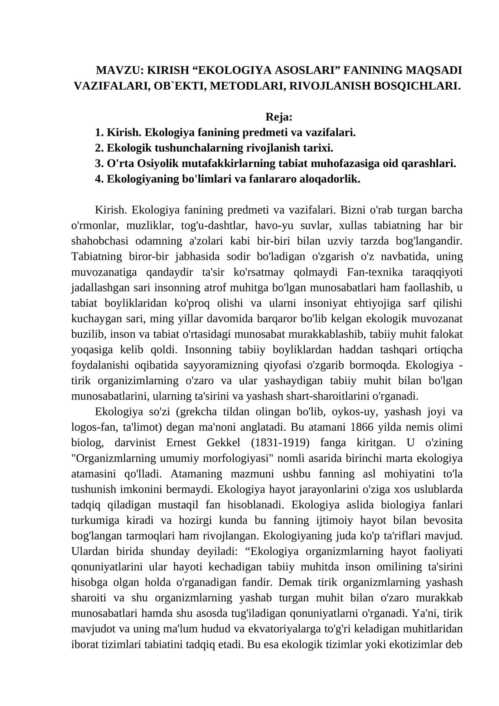 EKOLOGIYA ASOSLARI 1