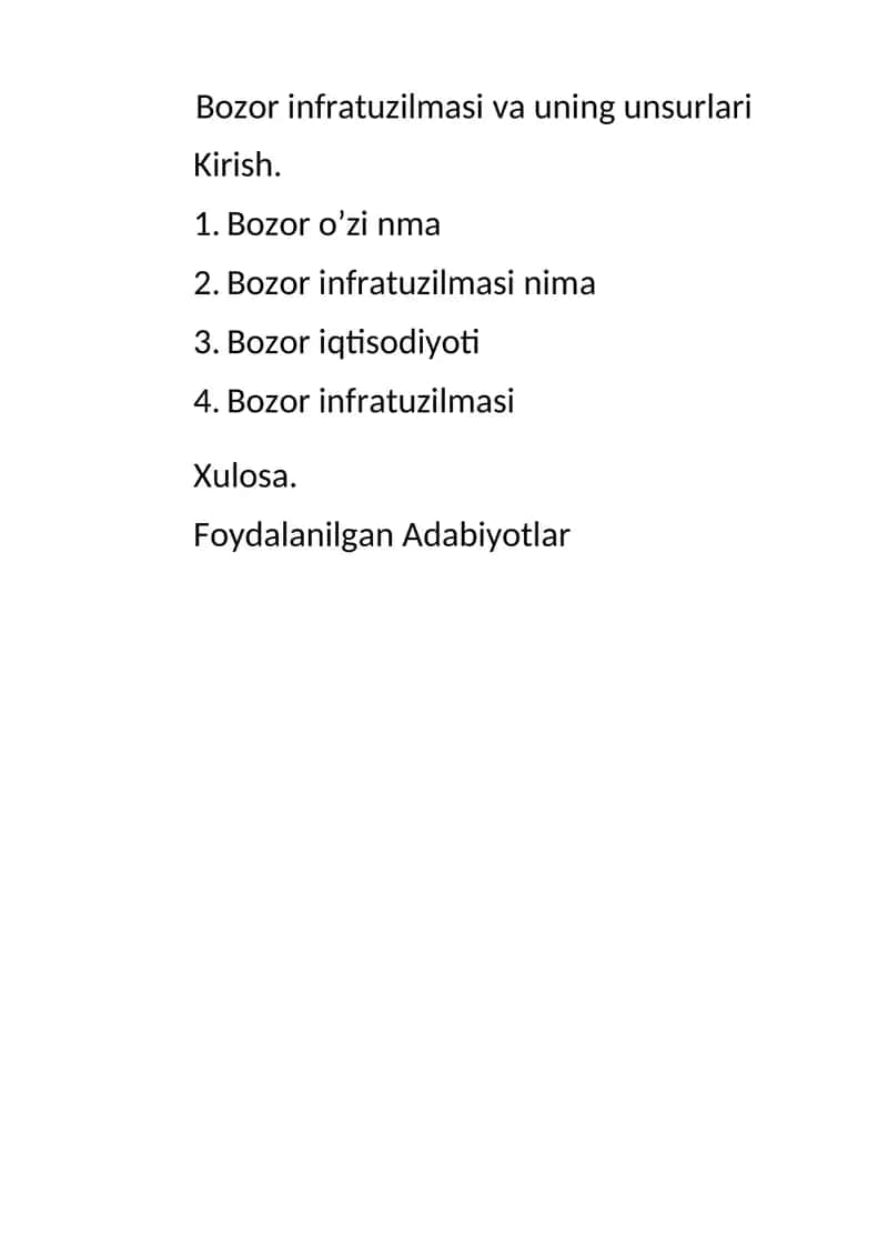 Bozor infratuzilmasi va uning unsurlari 1