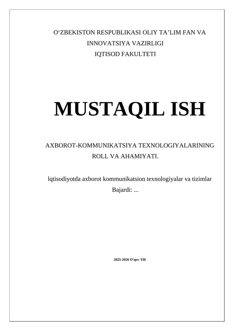 Axborot-kommunikatsiya texnologiyalari (AKT) 1