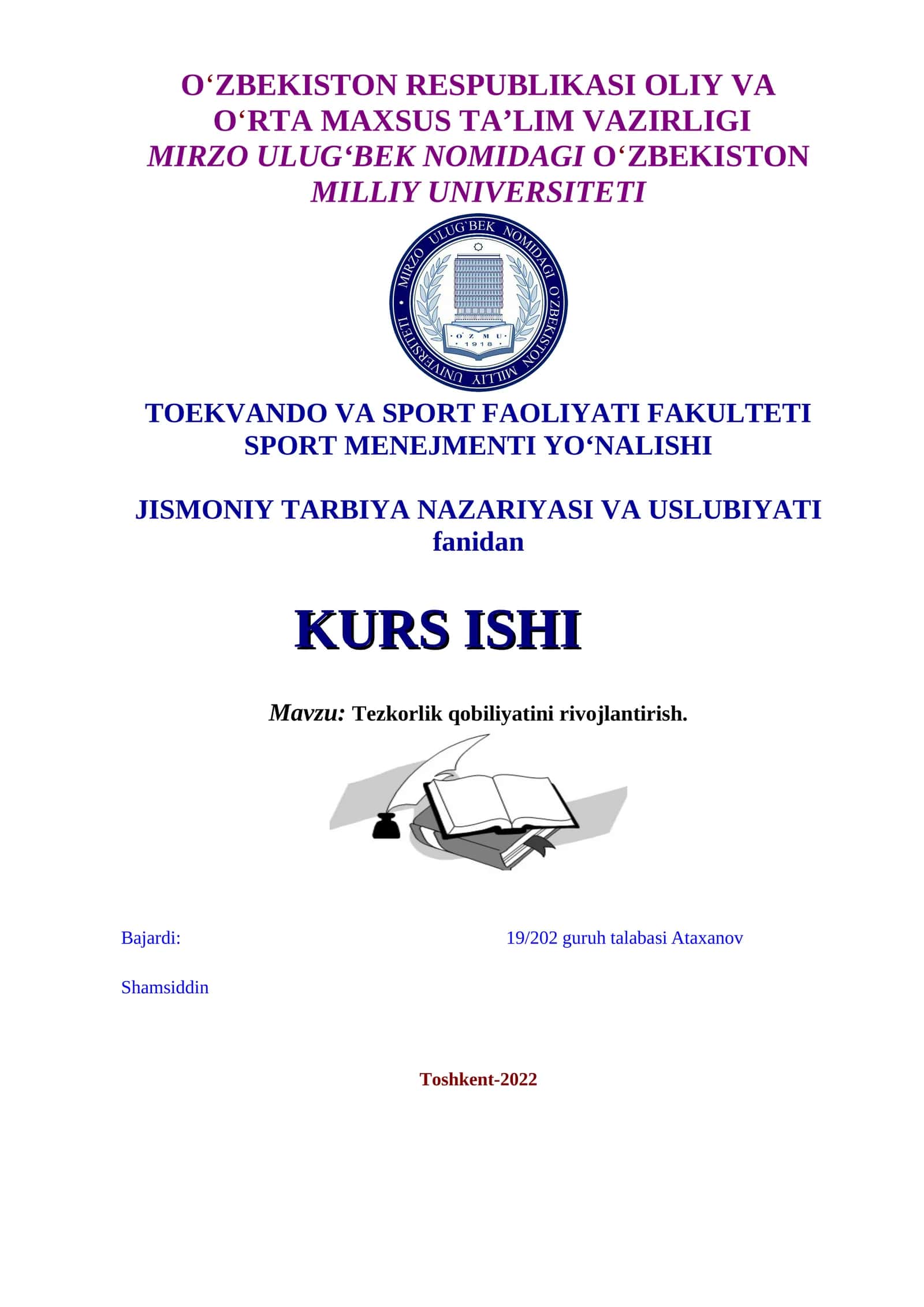 Tezkorlik qobiliyatini rivojlantirish 1