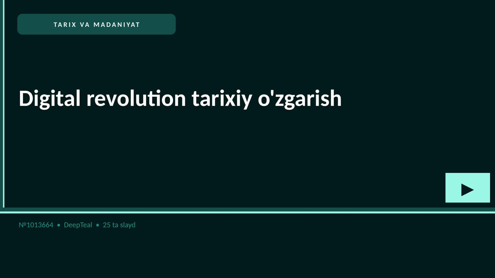 Digital revolution tarixiy o'zgarish 1
