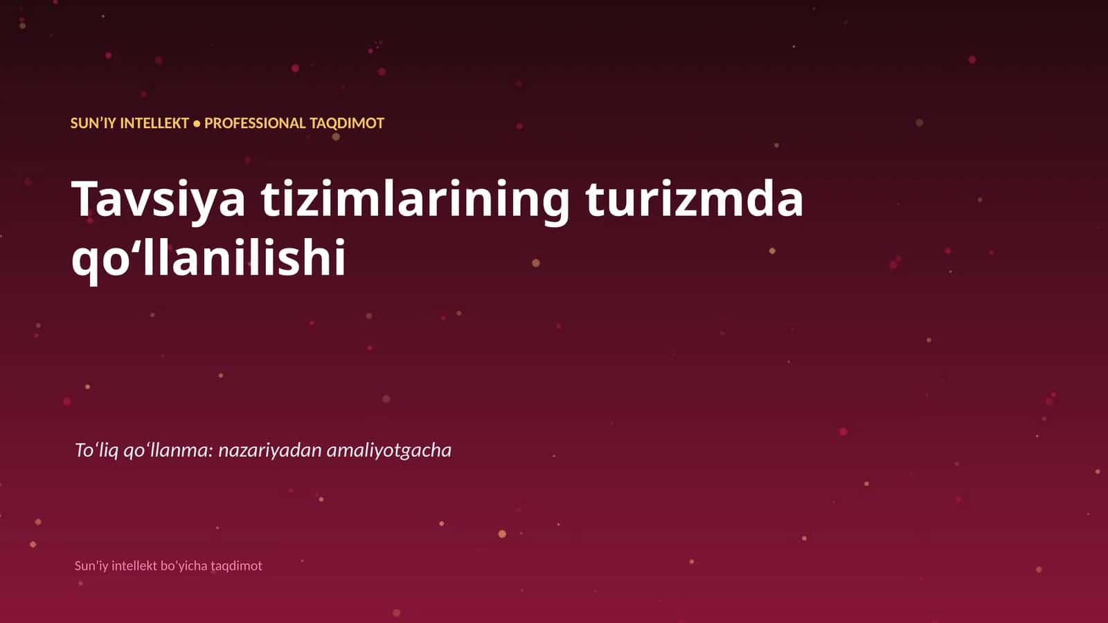 Sunʼiy intellekt boʻyicha taqdimot 1