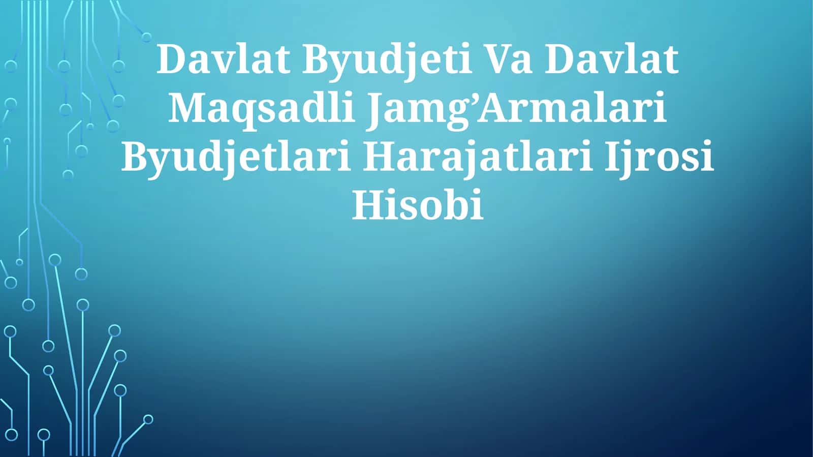 Davlat Byudjeti Va Davlat Maqsadli Jamg’Armalari Byudjetlari HarajatlariIjrosiHisobi 1