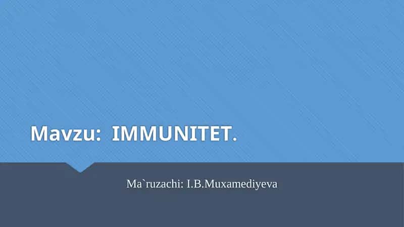 IMMUNITET 1