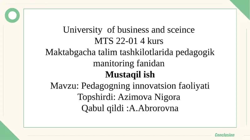 Pedagogning innovatsion faoliyati 1