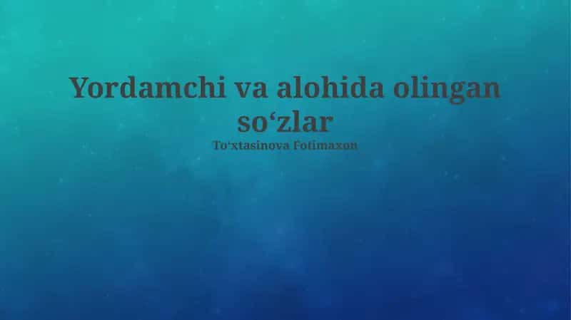 Qo'llanma va alohida olingan soʻzlar 1
