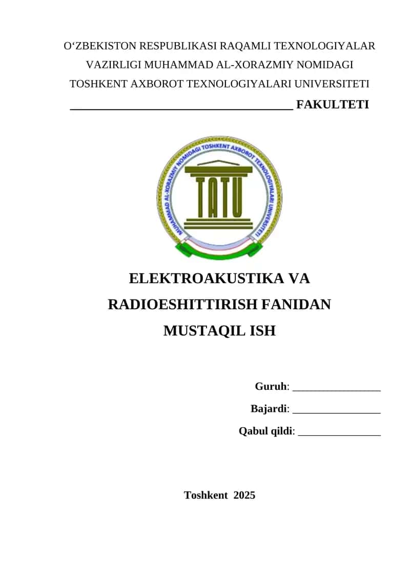 Signallar va halaqitlar. Signal buzilishlarining yo'l qo'yilgan me'yorlari 1