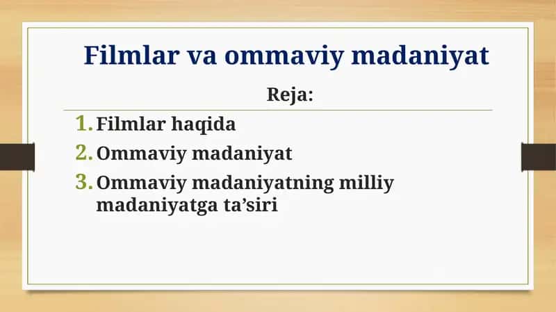 Filmlar va ommaviy madaniyat 1