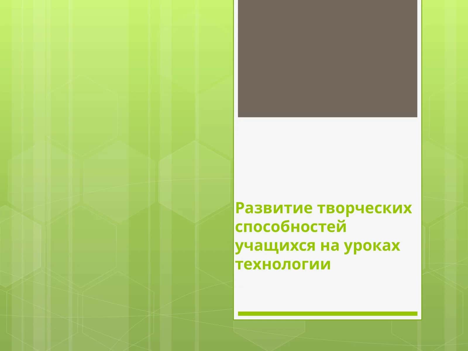 Развитие творческих способностей учащихся на уроках технологии 1