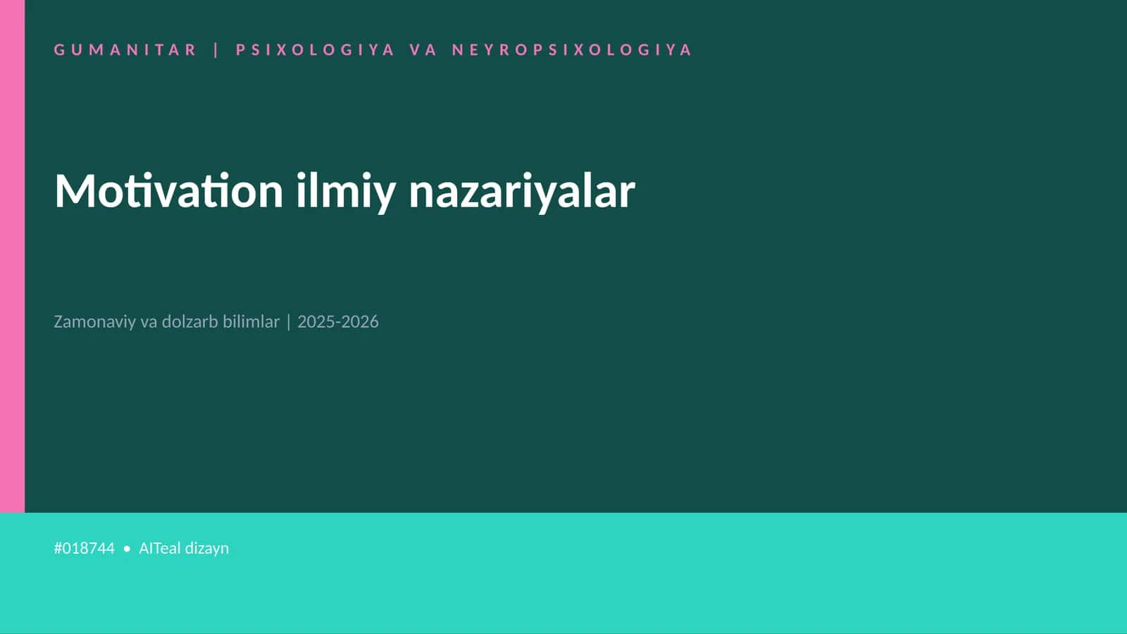 Motivation ilmiy nazariyalar 1
