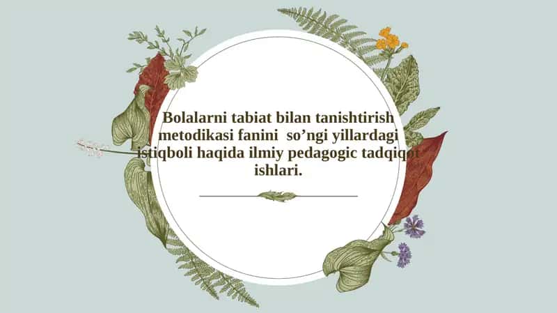 Tabiat bilan tanishtirish metodikasi 1