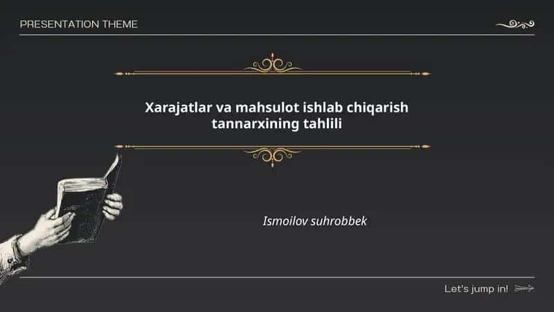 Xarajatlar va mahsulot ishlab chiqarish tannarxining tahlili 1