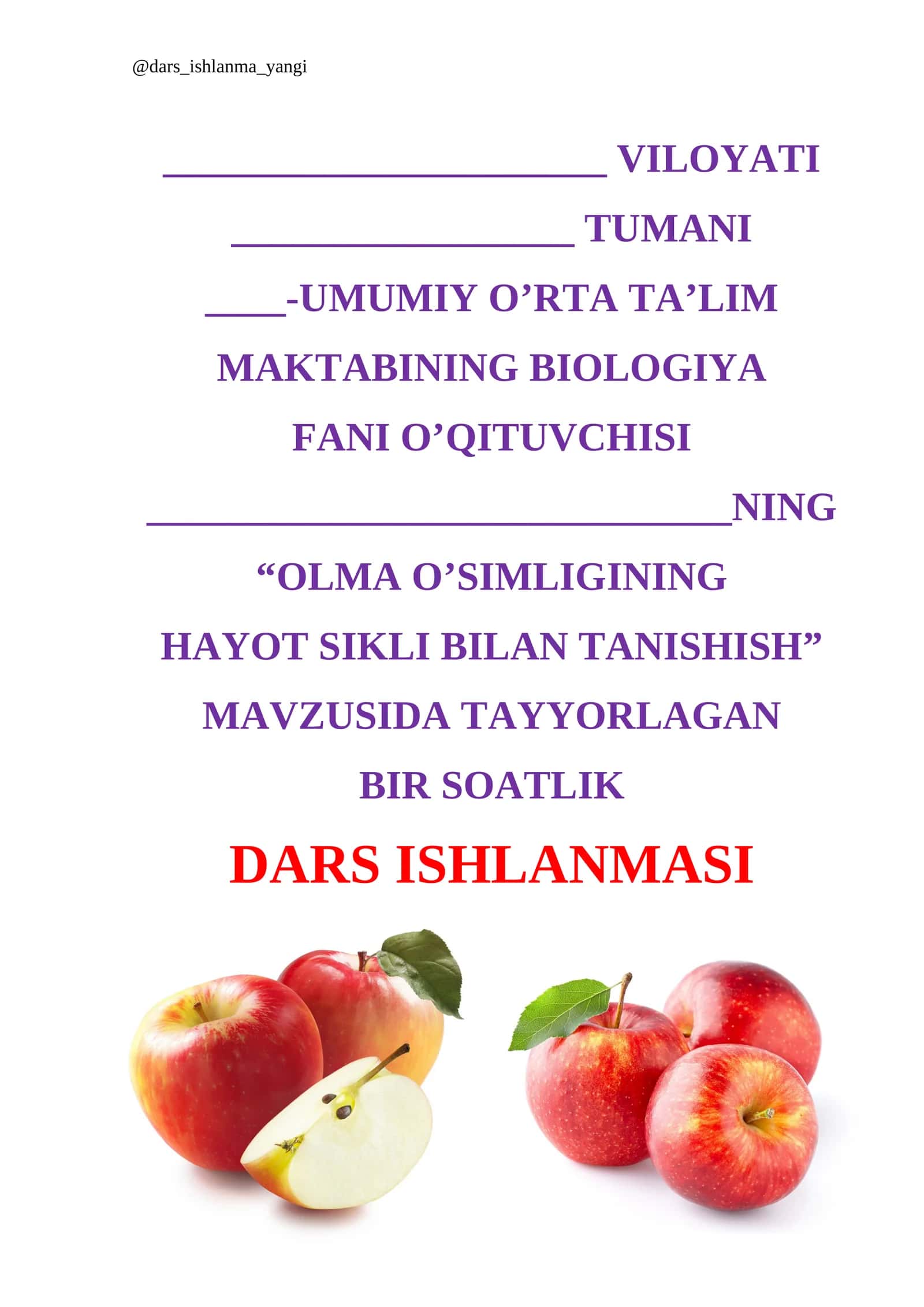 Olma O'simligining Hayot Sikli Bilan Tanishish 1