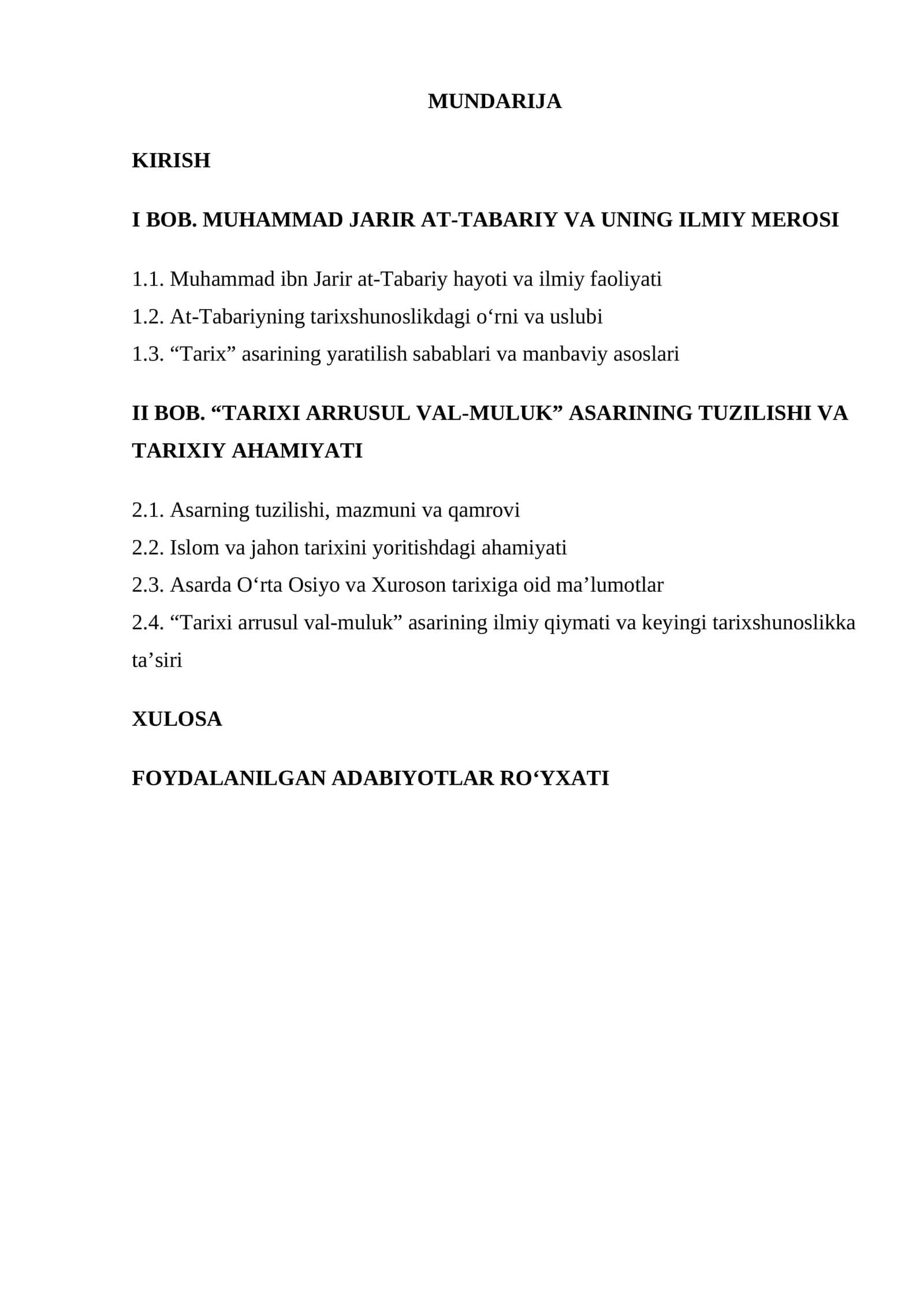 MUHAMMAD JARIR AT-TABARIY VA UNING ILMIY MEROSI 1