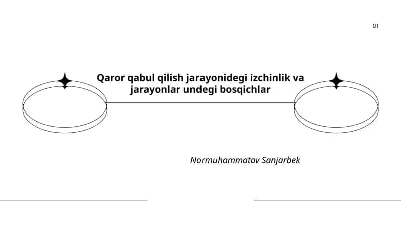 Qaror qabul qilish jarayonidegi izchinlik va jarayonlar undegi bosqichlar 1