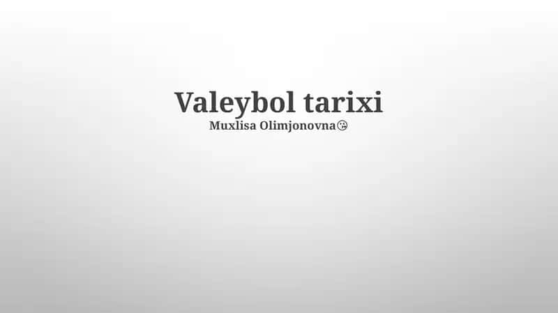 Valeybol tarixi 1