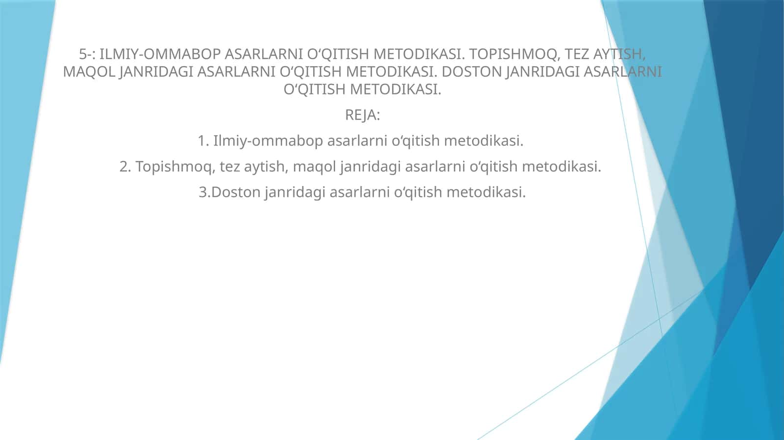 Ilmiy-ommabop asarlarni o‘qitish mеtodikasi 1