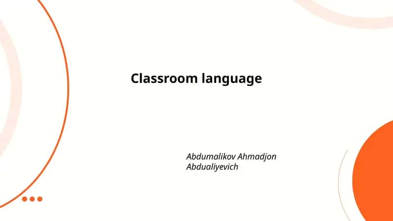 Classroom language 1