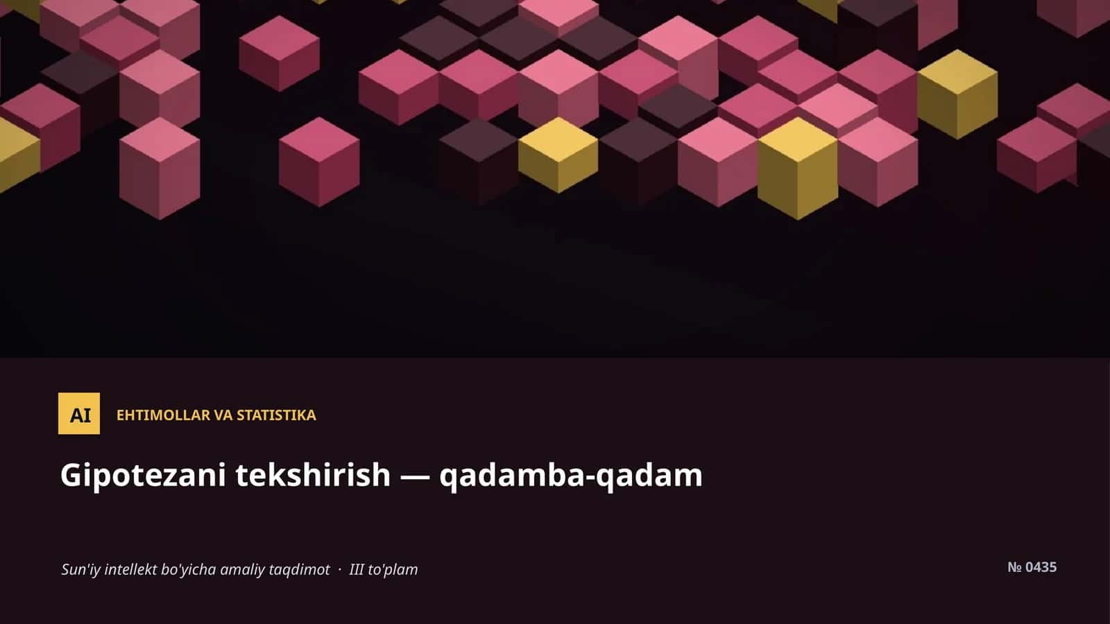 EHTIMOLLAR VA STATISTIKA 1