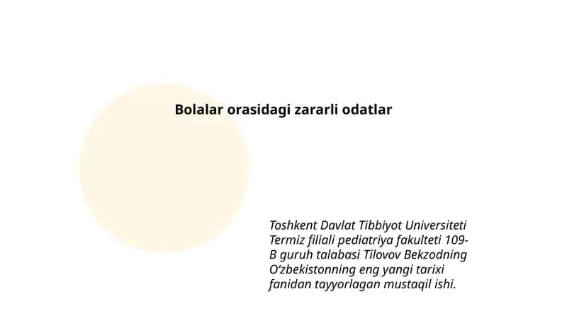 Bolalar orasidagi zararli odatlar 1