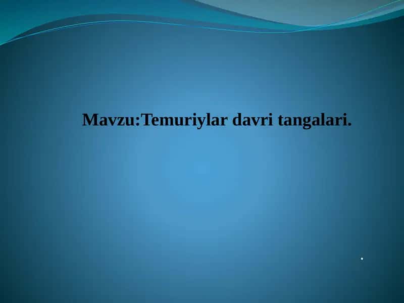Temuriylar davri tangalari 1