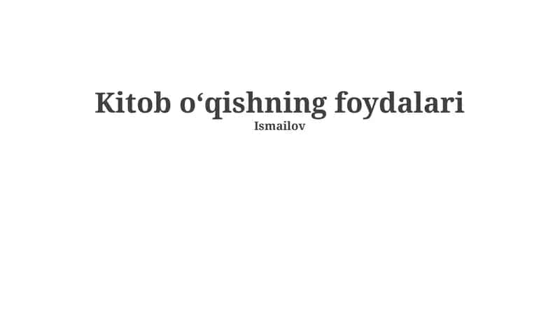 O'qishning foydalari 1