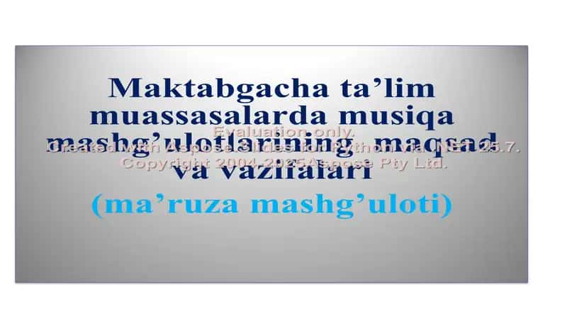 MTT da bolaning musiqaviy qobiliyatini rivojlantirish (faoliyat turlari bo‘yicha) 1