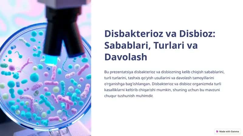 Disbakterioz va Disbioz: Sabablari, Turlari va Davolash 1