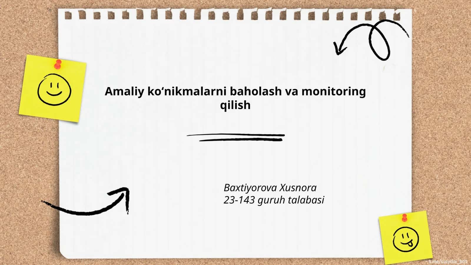 Amaliy koʻnikmalarni baholash va monitoring qilish 1