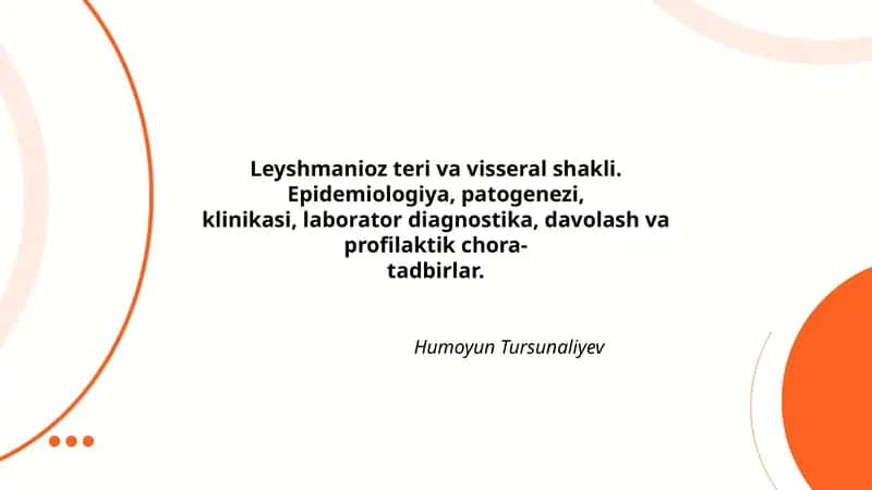 Leyshmanioz teri va visseral shakli 1