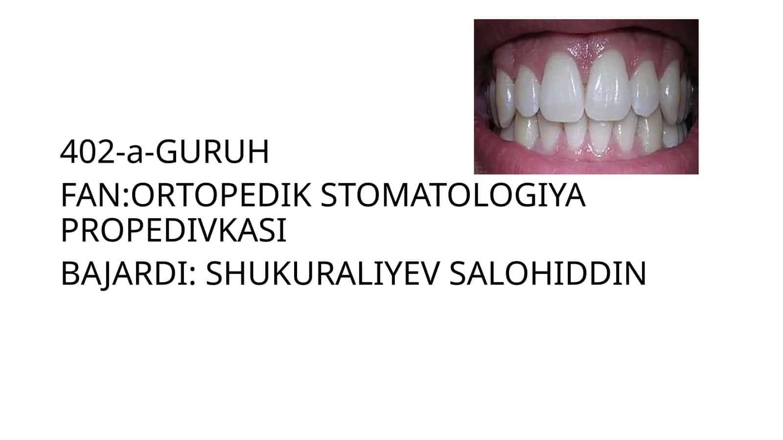 TISH NUQSONLARINING XALQARO TASNIFI,BO’SHLIQLAR JOYLASHGAN JOYNING HARF BILAN BELGILASH 1