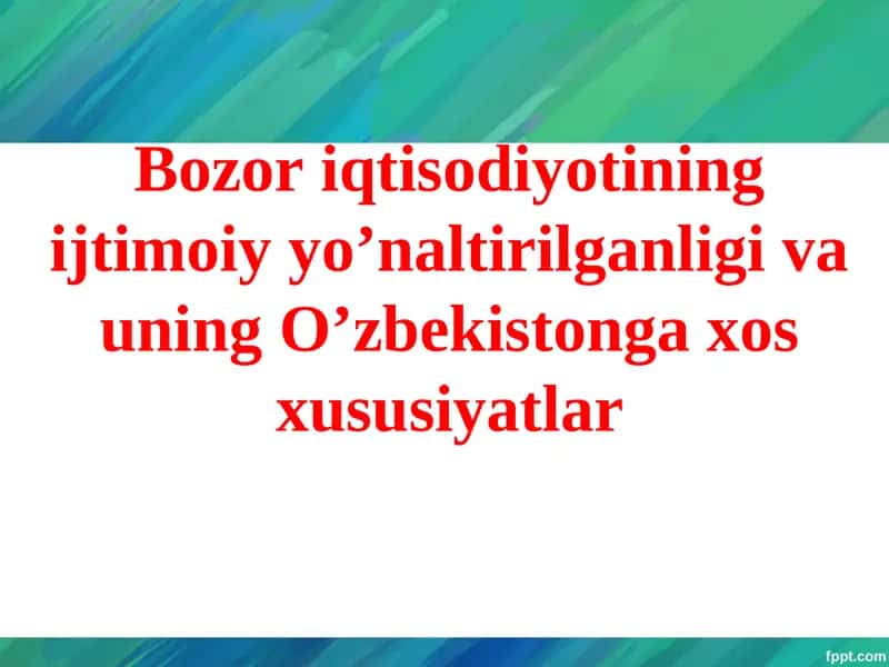 Bozor iqtisodiyoti 1