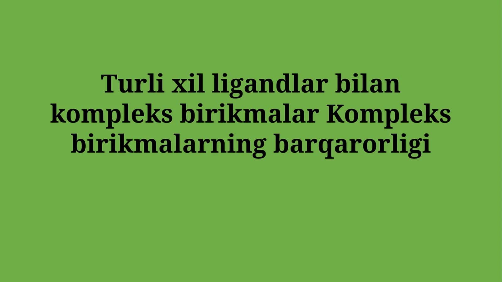 Kompleks birikmalar 1