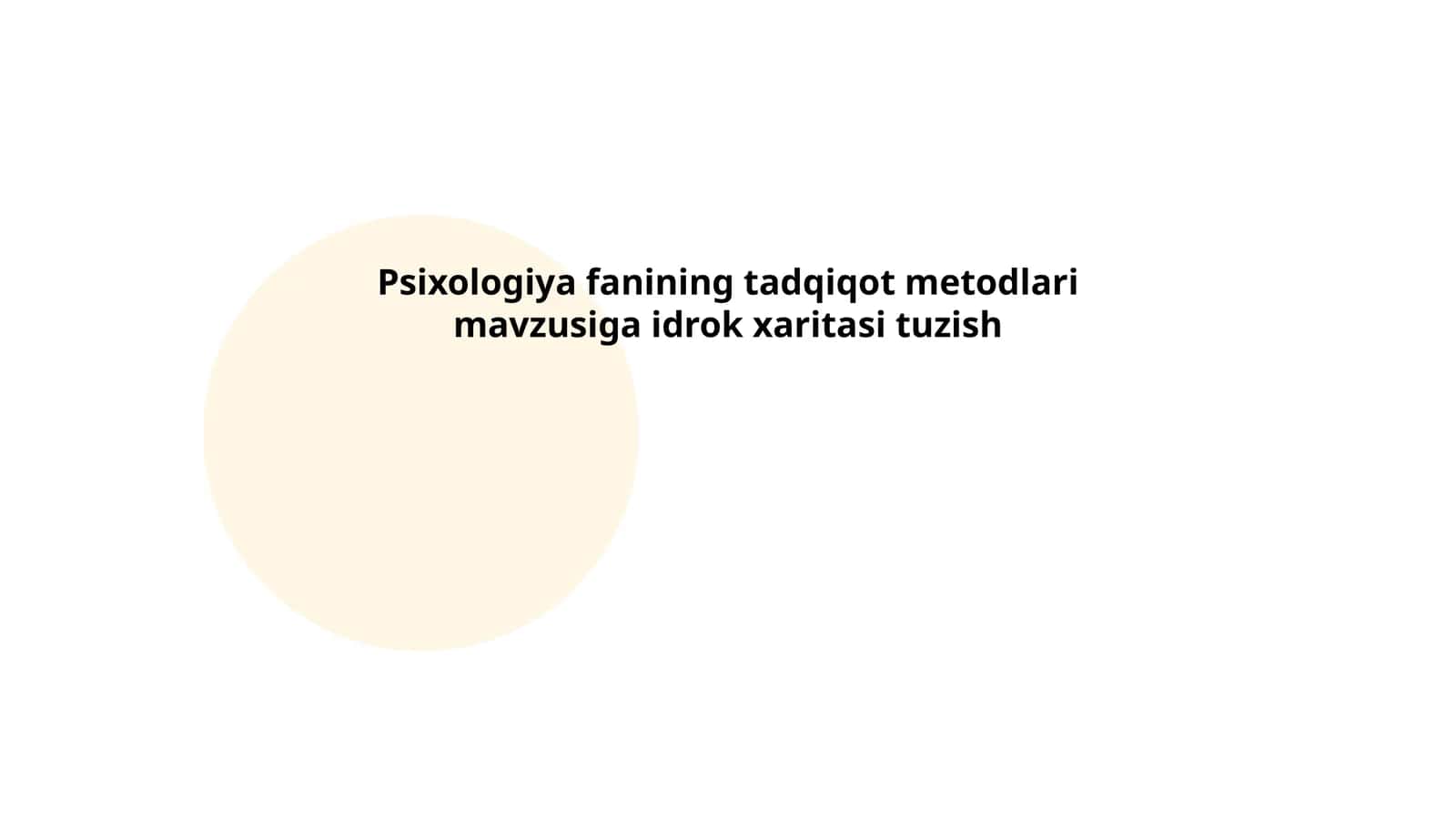 Psixologiya fanining tadqiqot metodlari mavzusiga idrok xaritasi tuzish 1