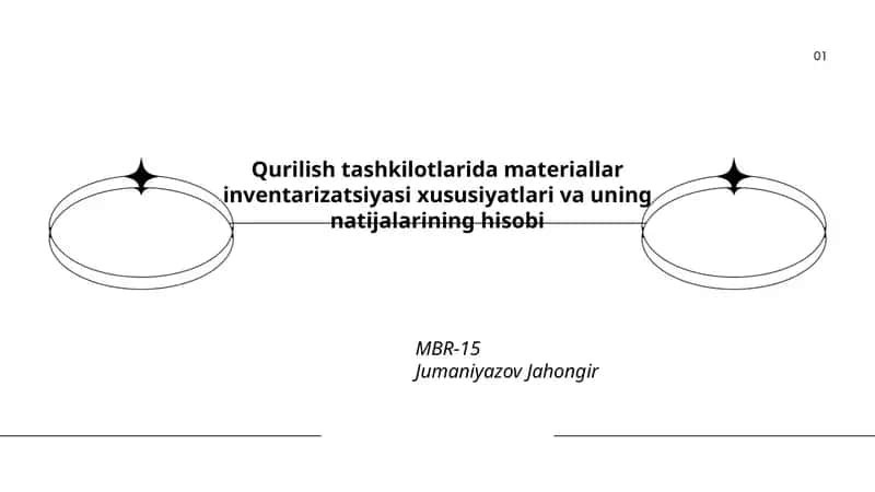 Qurilish tashkilotlarida materiallar inventarizatsiyasi xususiyatlari va uning natijalarining hisobi 1