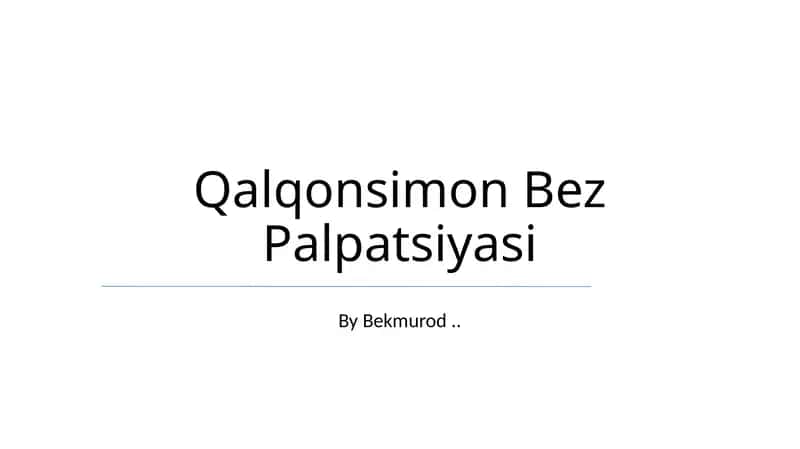 Qalqonsimon Bez Palpatsiyasi 1