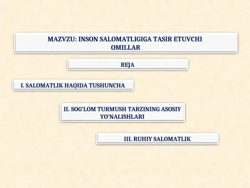 INSON SALOMATLIGIGA TASIR ETUVCHI OMILLAR 1