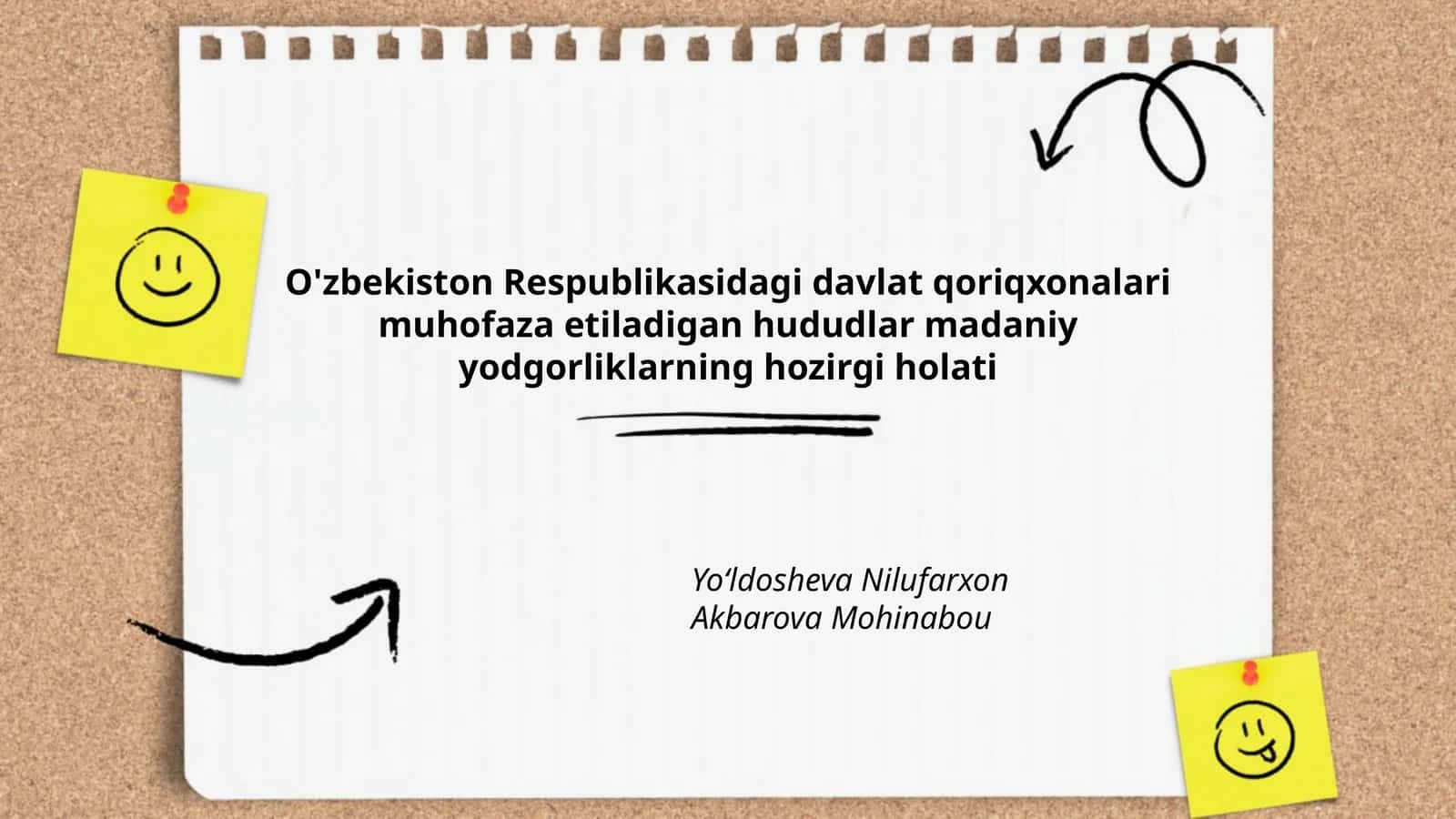 O'zbekiston Respublikasidagi davlat qoriqxonalari muhofaza etiladigan hududlar madaniy yodgorliklarning hozirgi holati 1