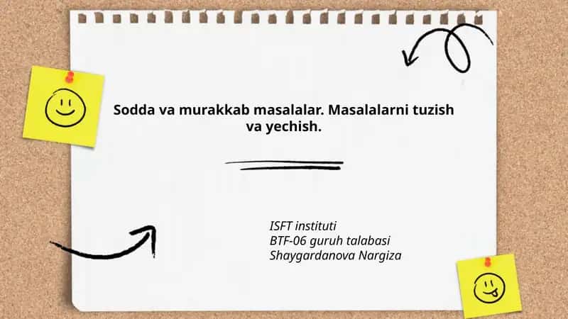 Sodda va murakkab masalalar 1