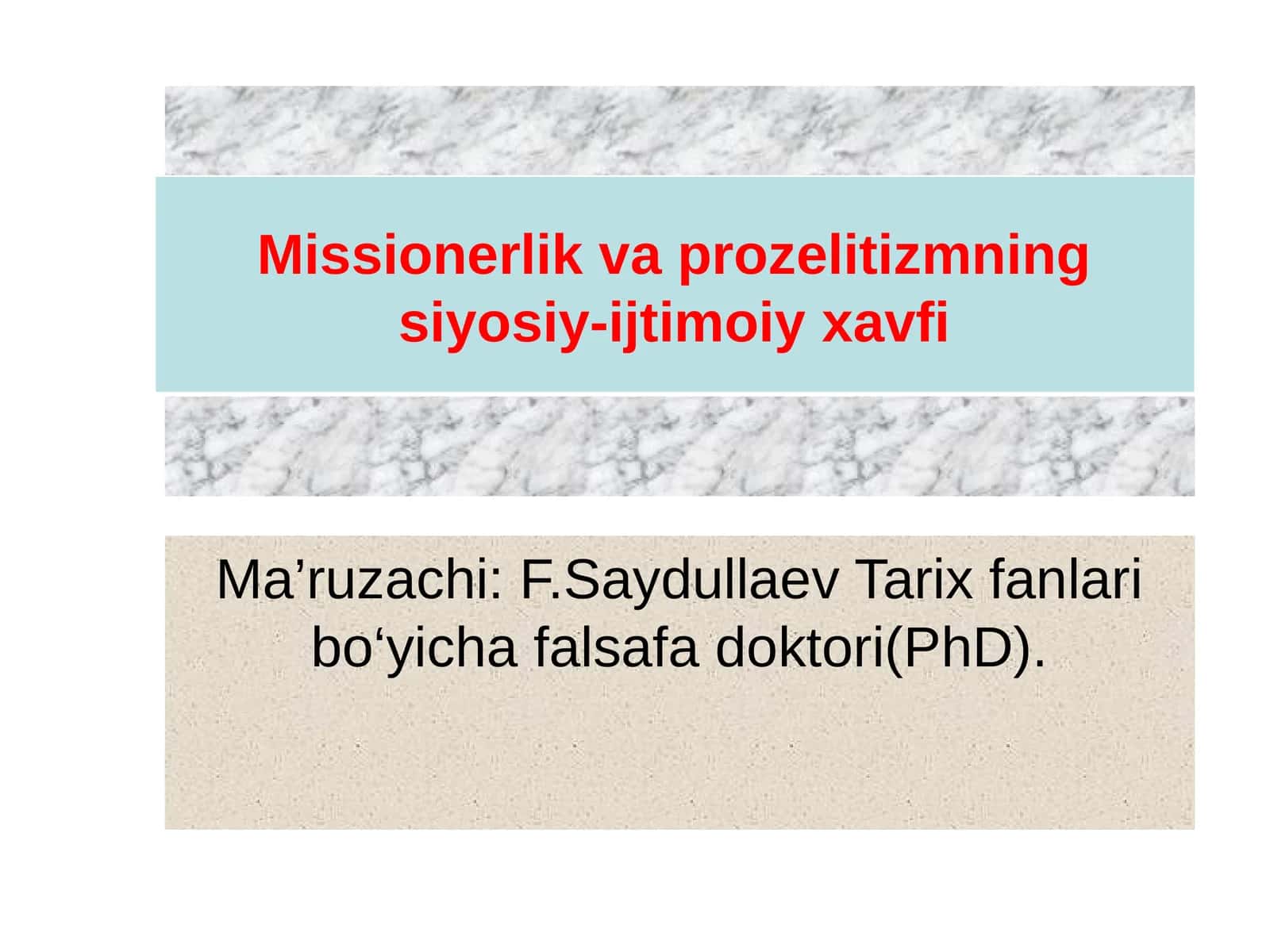 Missionerlik va Prozelitizm Siyosiy-Ijtimoiy Xavfi 1