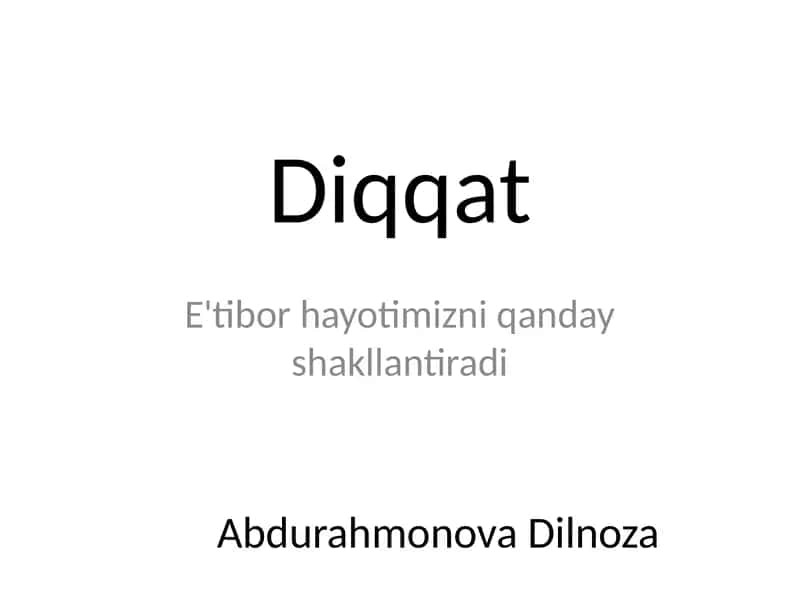 Diqqat 1