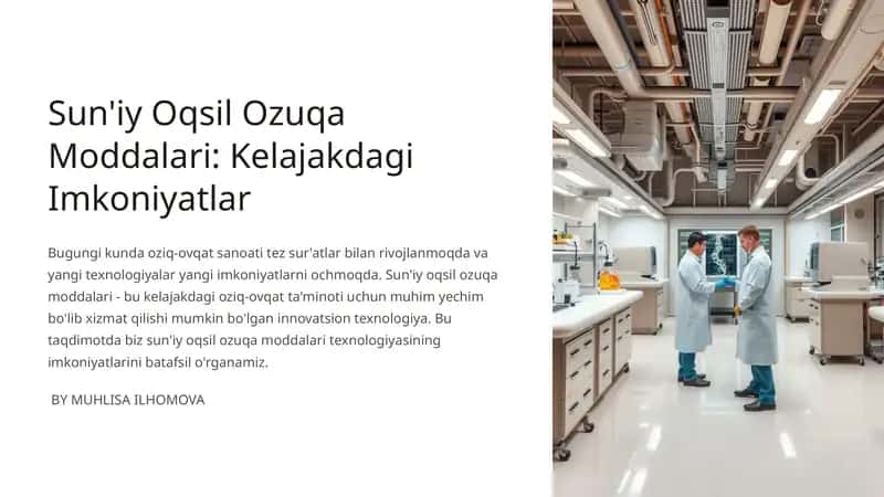Sun'iy Oqsil Ozuqa Moddalari 1