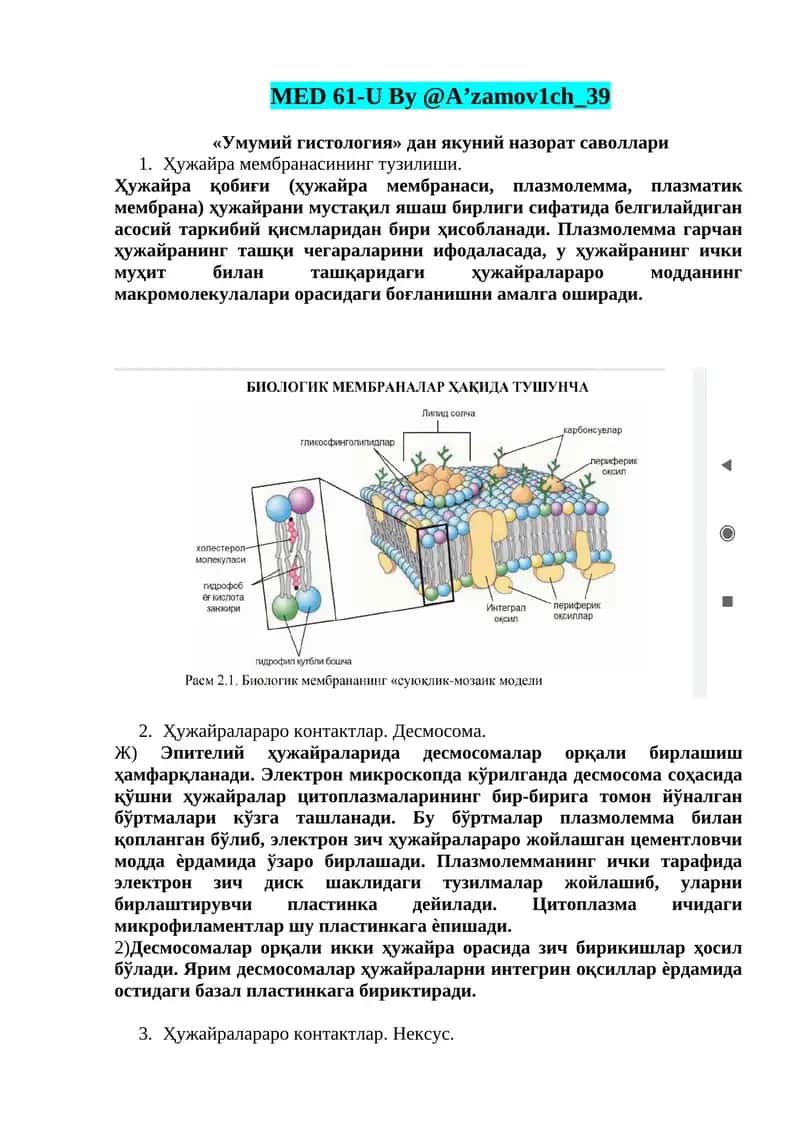 Умумий гистология 1