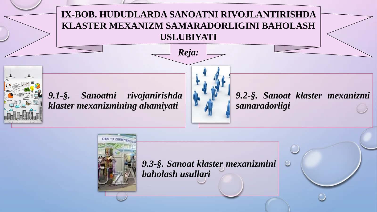 HUDUDLARDA SANOATNI RIVOJLANTIRISHDA KLASTER MEXANIZM SAMARADORLIGINI BAHOLASH USLUBIYATI 1